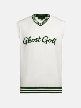 Ghost Golf Men’s White & Green Sleeveless Knit Vest